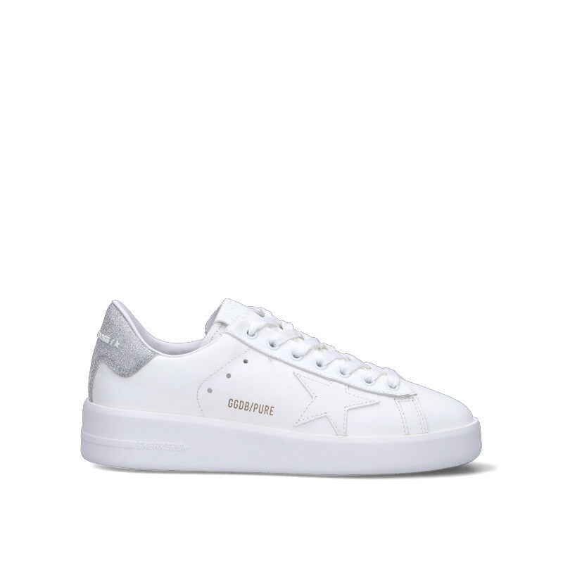 GOLDEN GOOSE PURE Sneaker donna bianca/argento in pelle