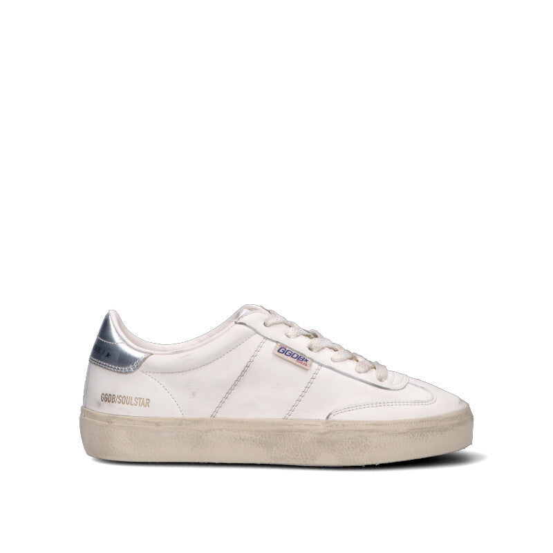 GOLDEN GOOSE SOUL-STAR Sneaker donna bianca e argento in pelle