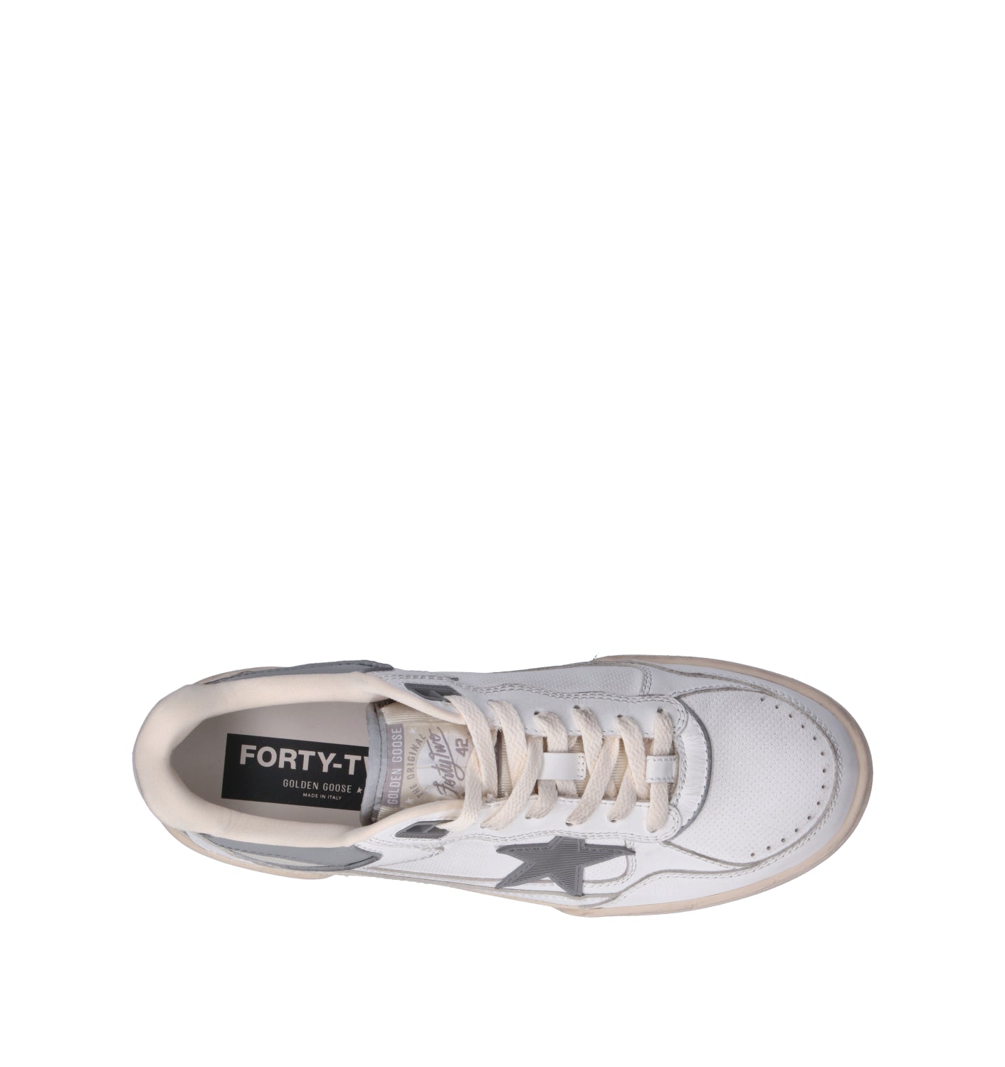 GOLDEN GOOSE FORTY-TWO Sneaker donna bianca/grigia in pelle