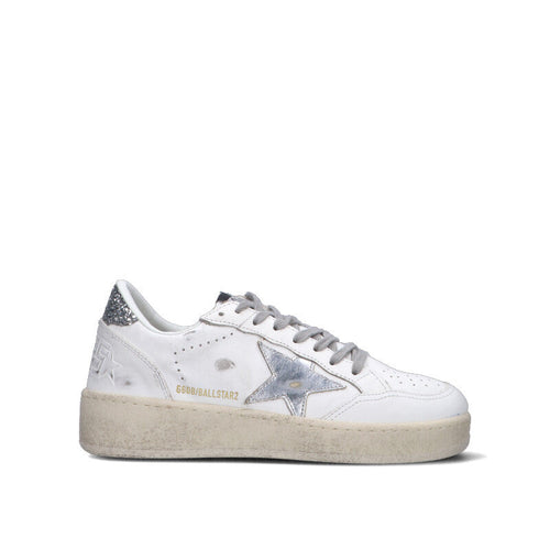 GOLDEN GOOSE - BALLSTAR 2 Sneaker donna bianca/argento in pelle