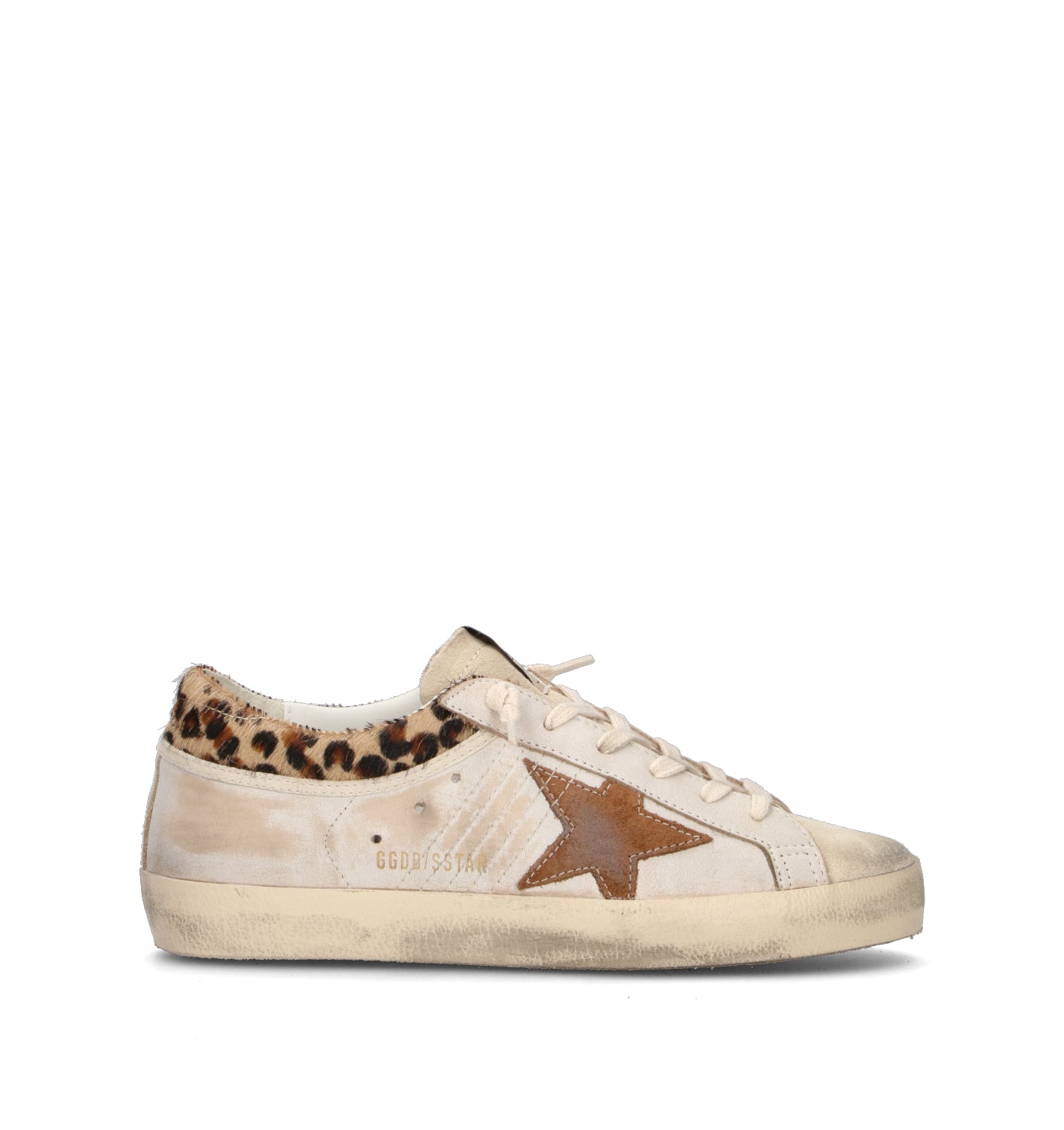 GOLDEN GOOSE SUPER STAR WITH LIST WOTHOUT HEE Sneaker donna bianca in pelle