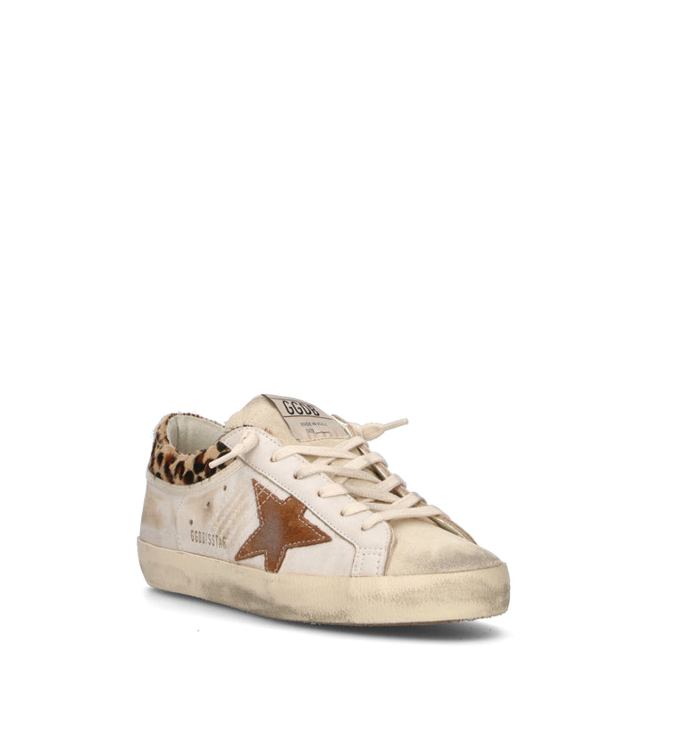 GOLDEN GOOSE SUPER STAR WITH LIST WOTHOUT HEE Sneaker donna bianca in pelle