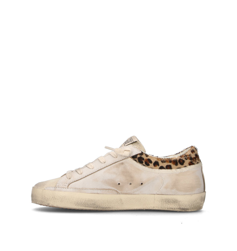GOLDEN GOOSE SUPER STAR WITH LIST WOTHOUT HEE Sneaker donna bianca in pelle