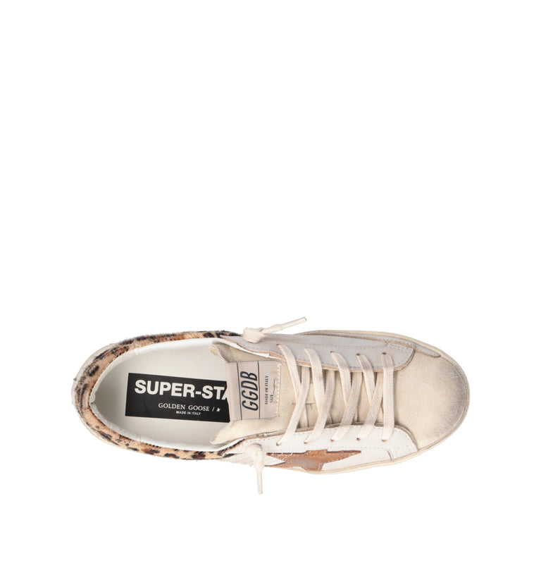GOLDEN GOOSE SUPER STAR WITH LIST WOTHOUT HEE Sneaker donna bianca in pelle