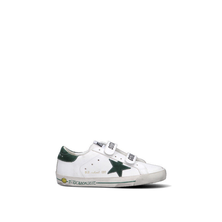 GOLDEN GOOSE Sneaker bimbo bianca/verde in pelle