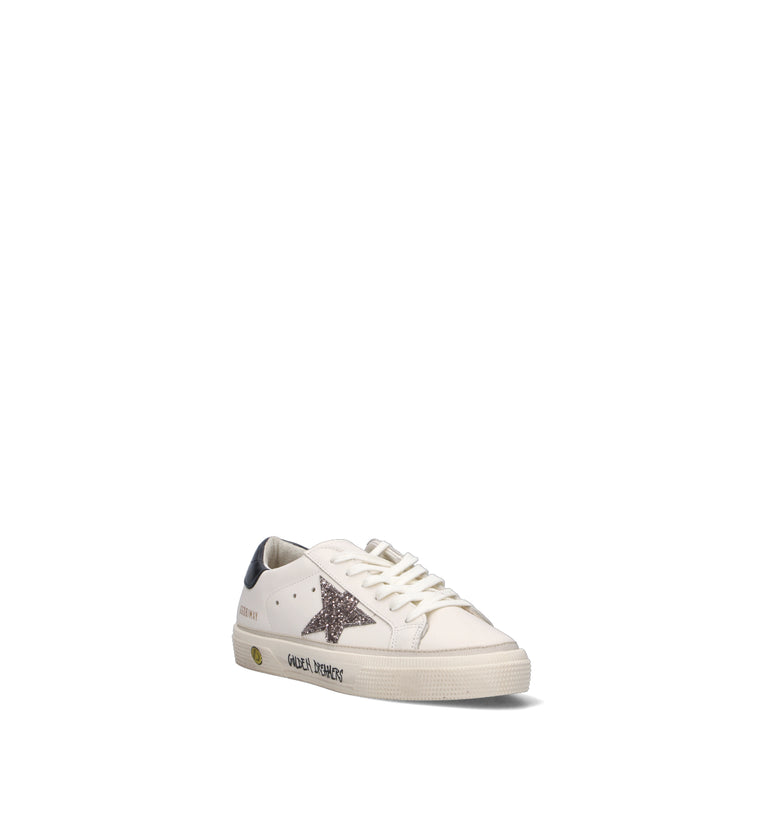 GOLDEN GOOSE MAY Sneaker bimbi bianca in pelle
