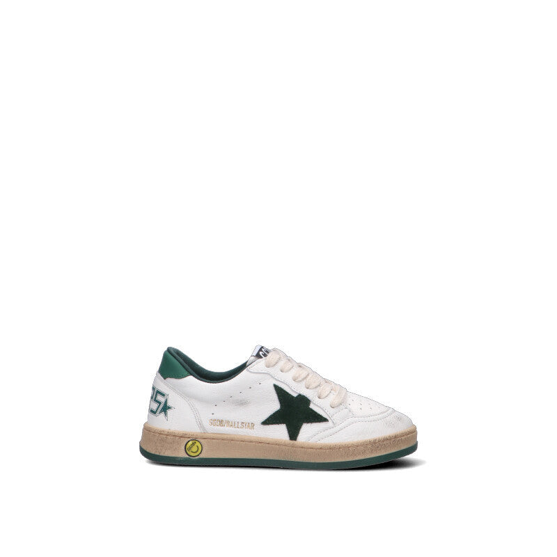 GOLDEN GOOSE Sneaker bimbo bianca/verde in pelle