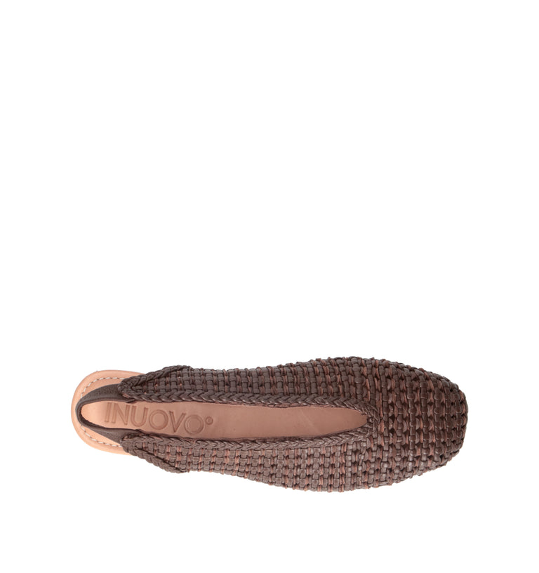 INUOVO Slingback donna marrone in pelle