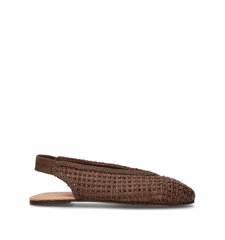INUOVO Slingback donna marrone in pelle