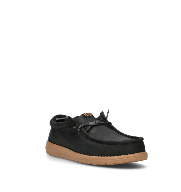 HEY DUDE Mocassino uomo nero in pelle