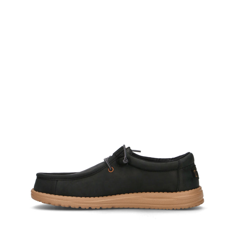 HEY DUDE Mocassino uomo nero in pelle