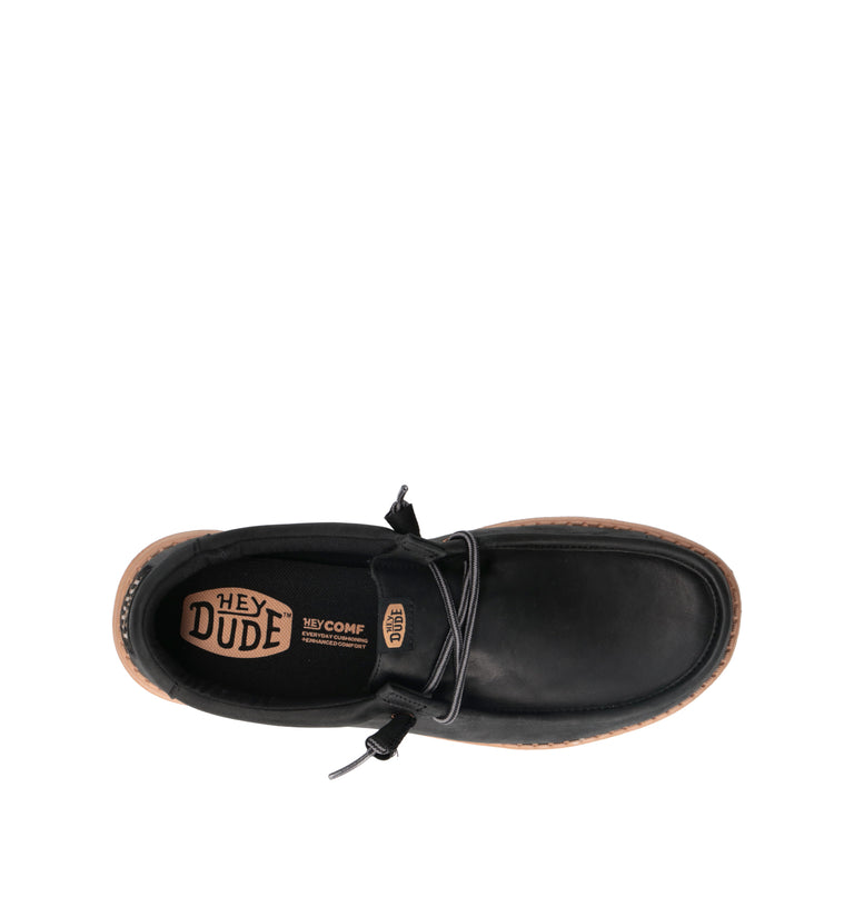 HEY DUDE Mocassino uomo nero in pelle