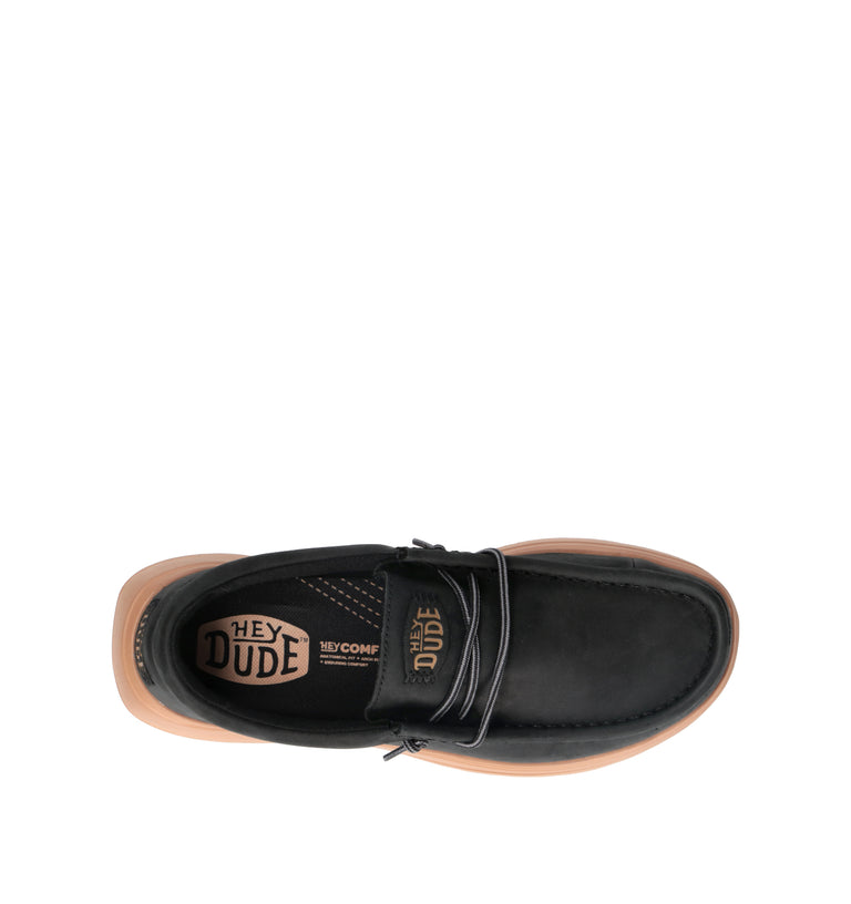 HEY DUDE Mocassino uomo nero in pelle