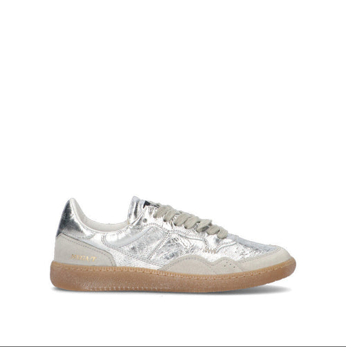 HIDNANDER Sneaker donna argento in pelle