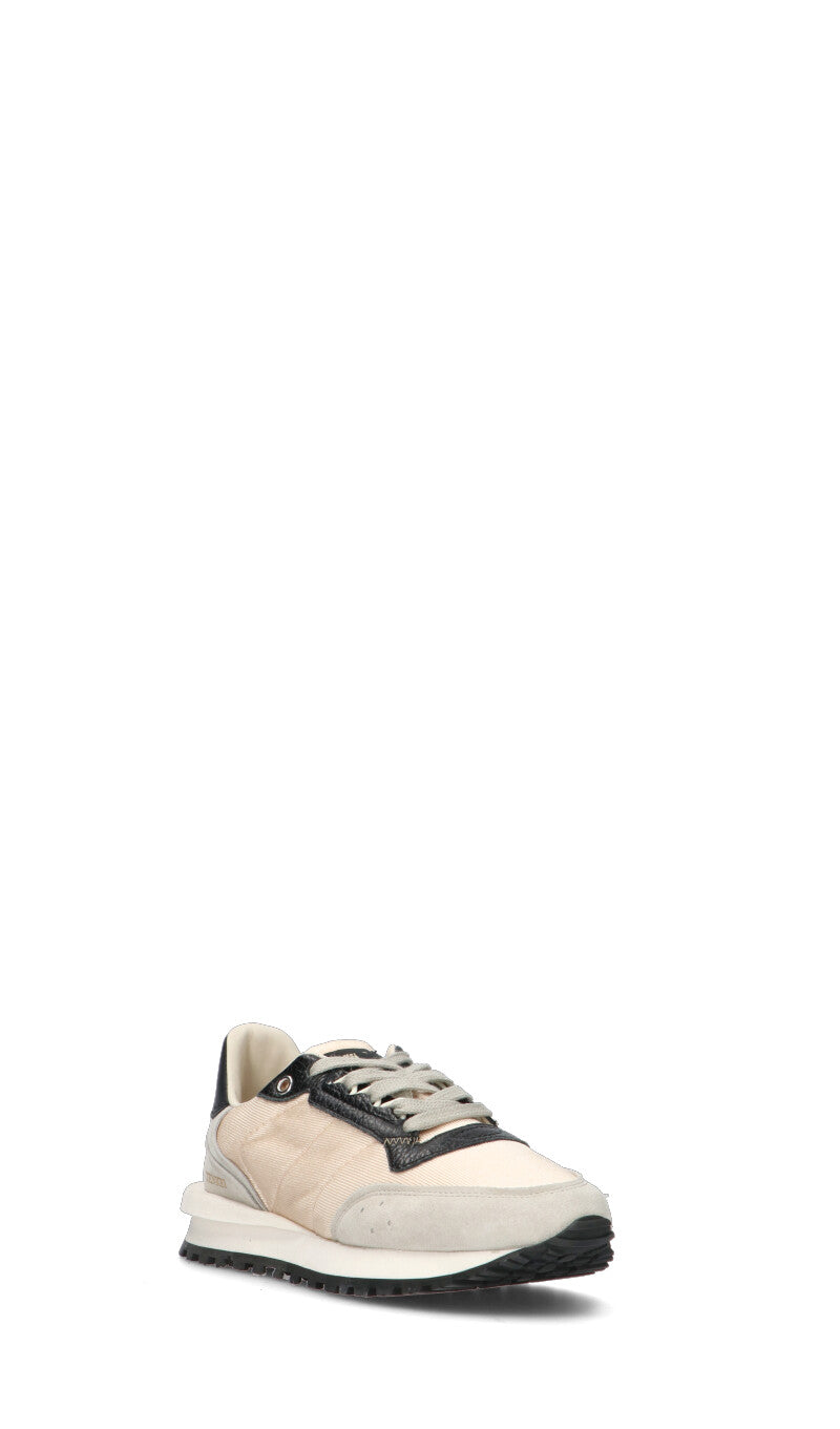 HIDNANDER Sneaker donna avorio/nera in suede