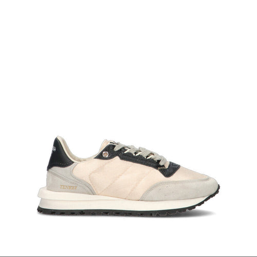HIDNANDER Sneaker donna avorio/nera in suede