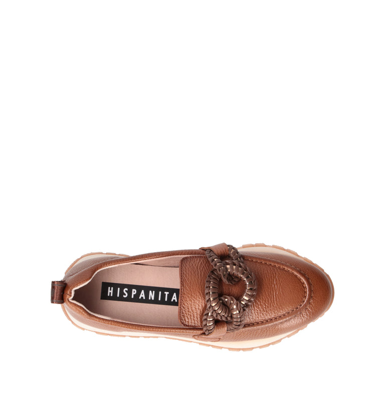 HISPANITAS Mocassino donna cuoio in pelle