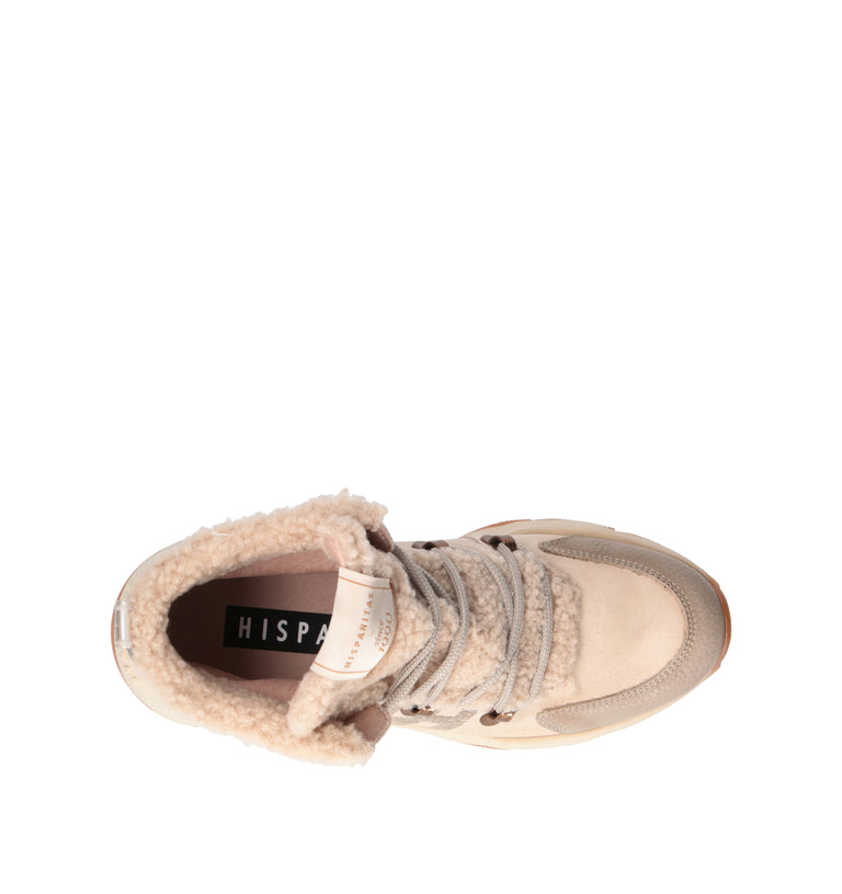 HISPANITAS Sneaker donna beige in suede