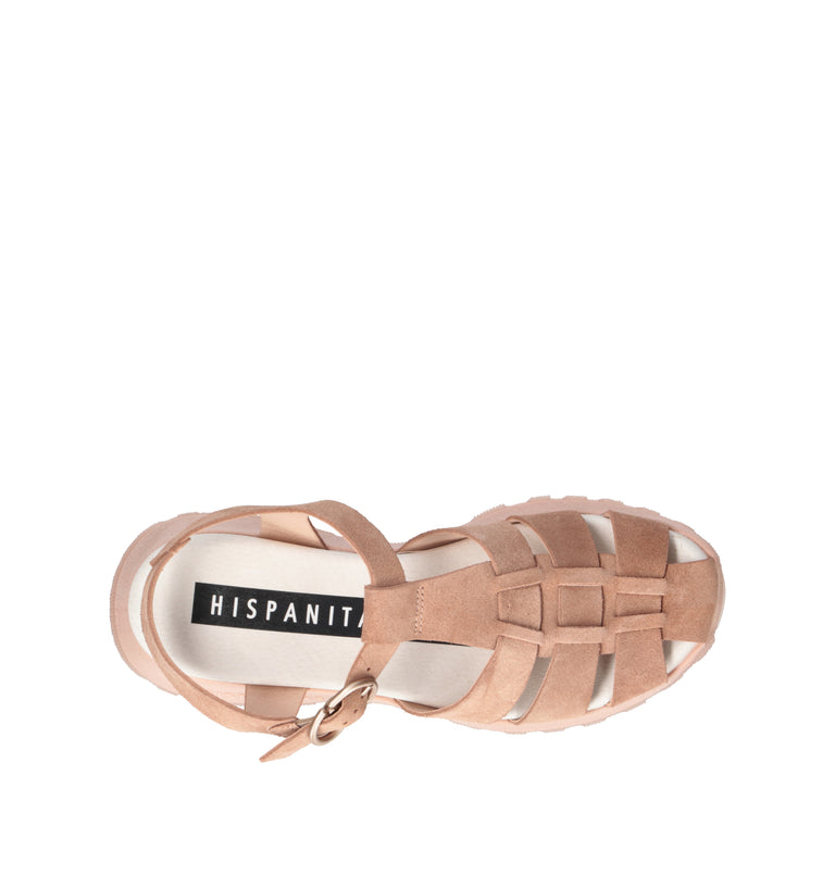 HISPANITAS Sandalo donna beige in pelle