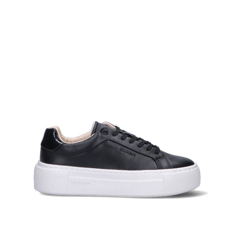 CALVIN KLEIN Sneaker donna nera in pelle