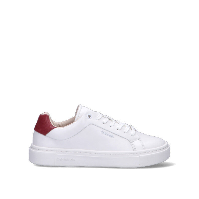 CALVIN KLEIN Sneaker donna bianca/rossa in pelle