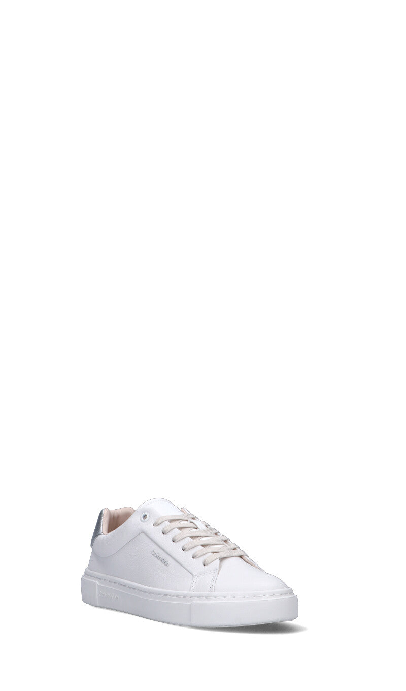 CALVIN KLEIN Sneaker donna bianca/argento in pelle