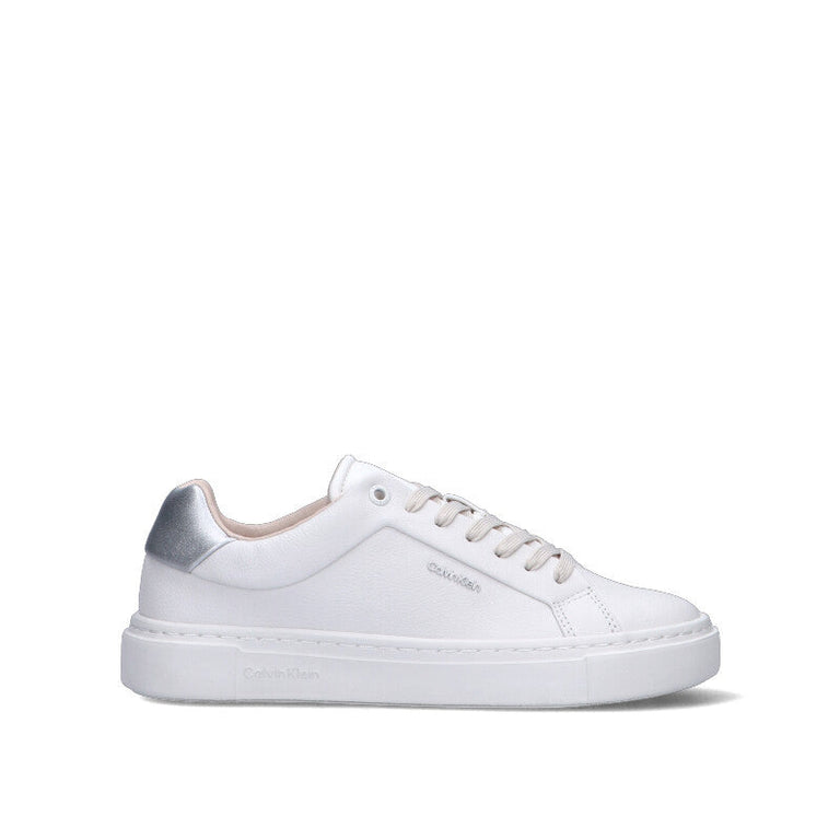 CALVIN KLEIN Sneaker donna bianca/argento in pelle