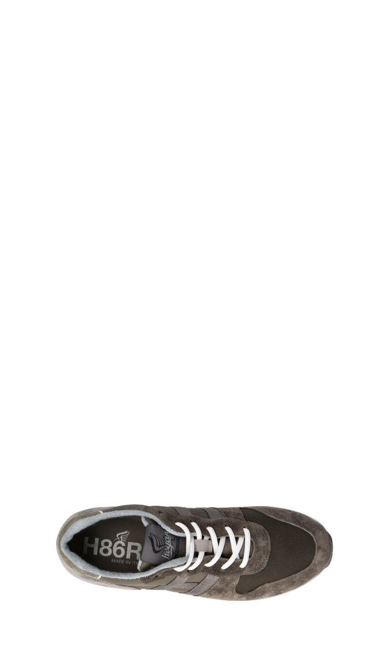 HOGAN Sneaker uomo grigia/militare in suede
