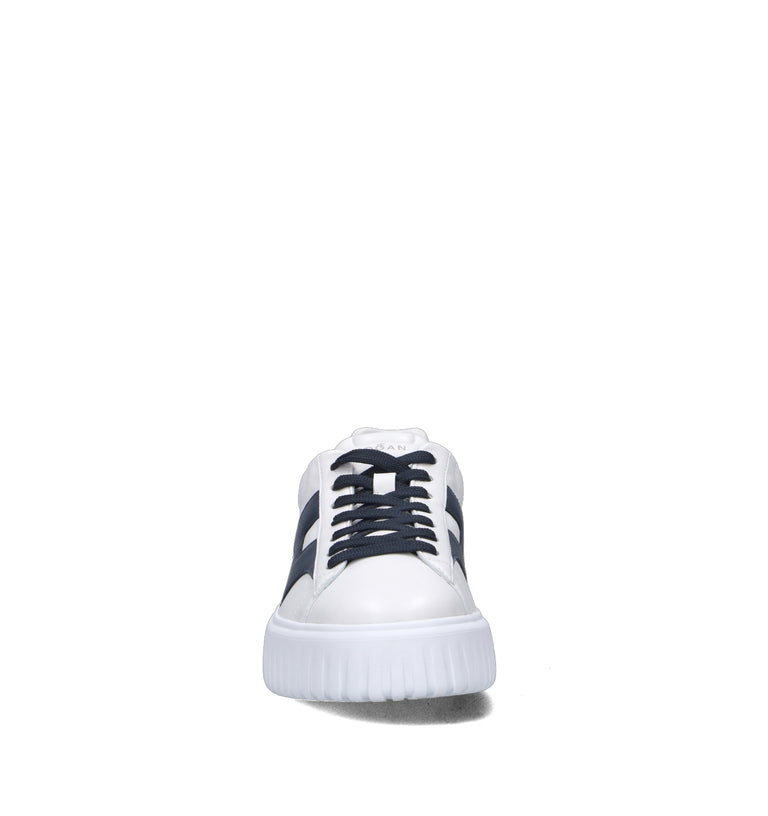 HOGAN H-Stripes Sneaker uomo bianca/blu in pelle