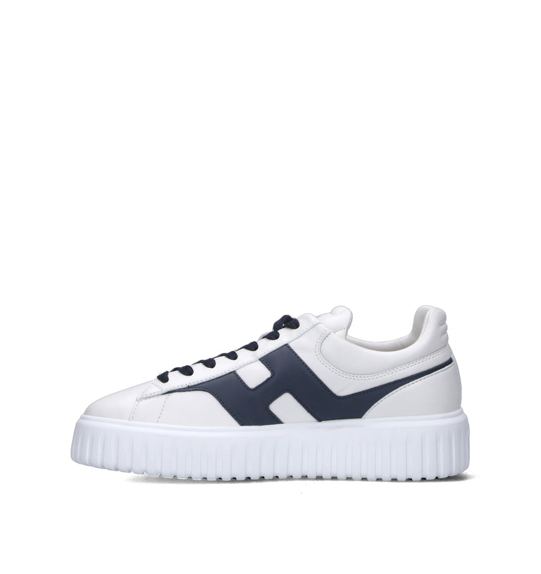 HOGAN H-Stripes Sneaker uomo bianca/blu in pelle