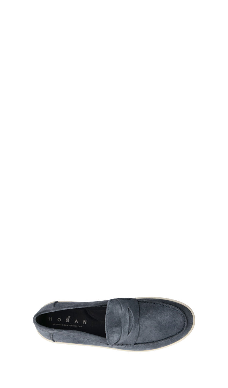 HOGAN Mocassino uomo blu in suede