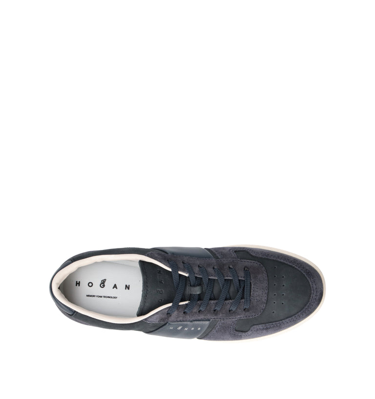 HOGAN Sneaker uomo blu in suede