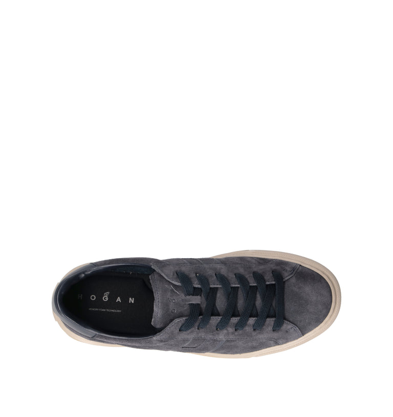 HOGAN H691 Sneaker uomo blu in suede