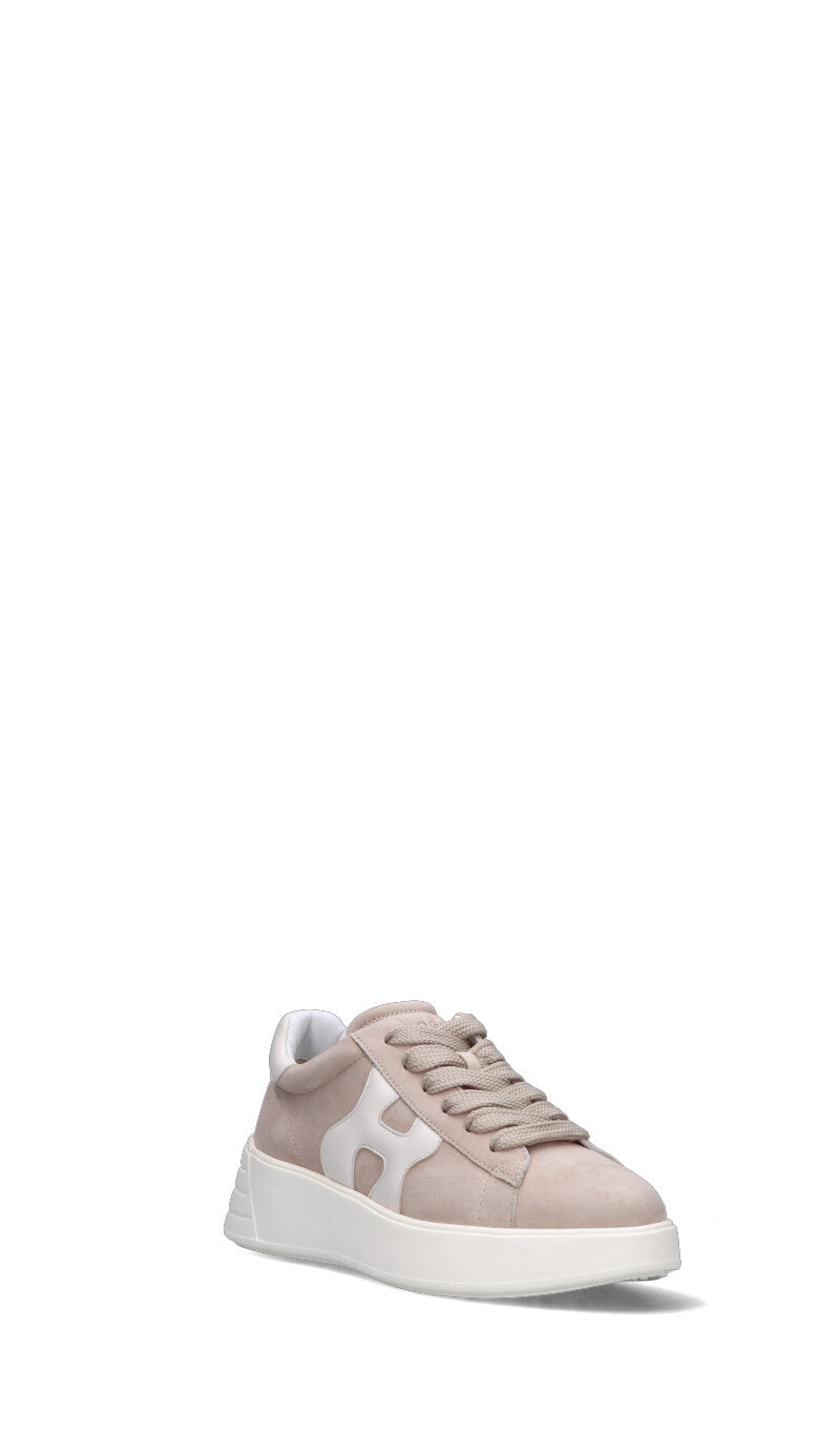HOGAN Sneaker donna beige in suede