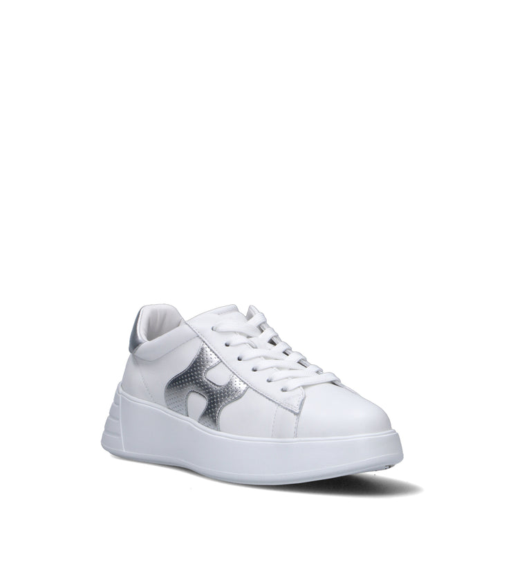 HOGAN REBEL Sneaker donna bianca/argento in pelle
