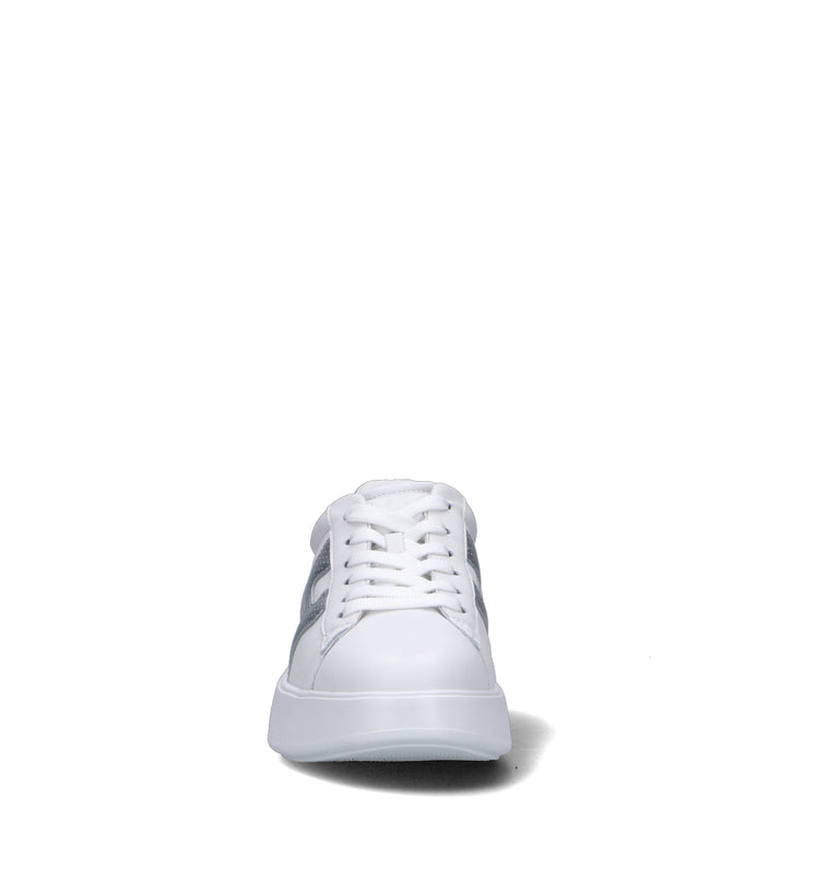 HOGAN REBEL Sneaker donna bianca/argento in pelle
