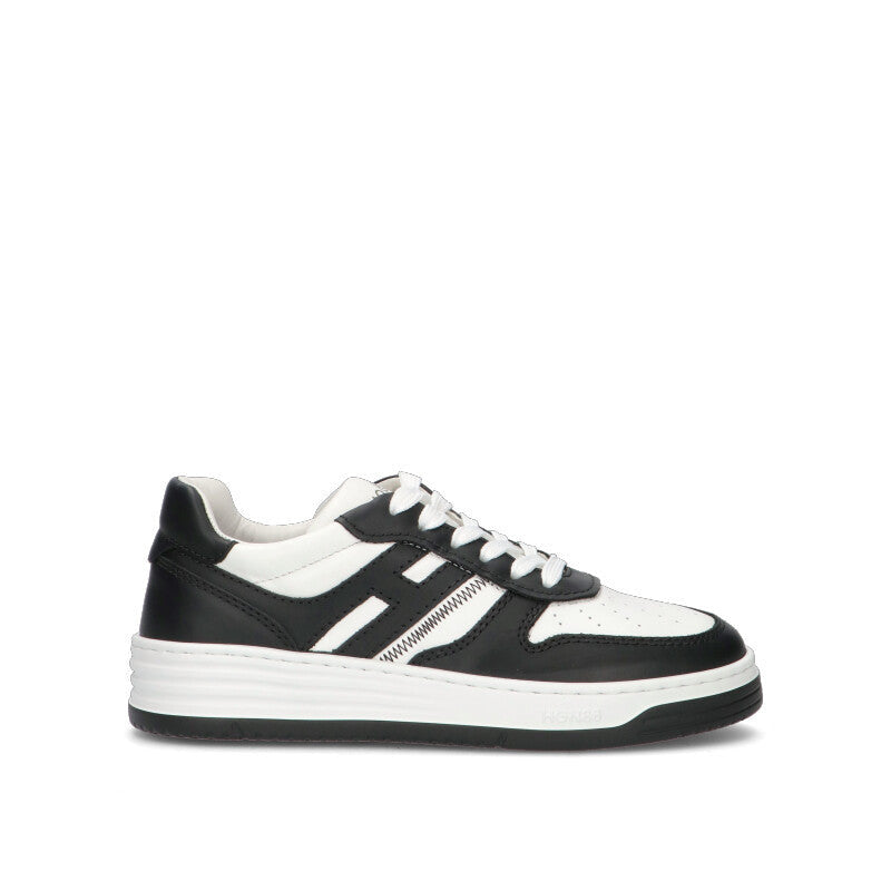 HOGAN - H630 Sneaker donna nera/bianca in pelle