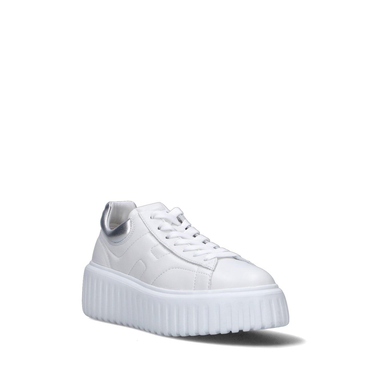 HOGAN H-STRIPES Sneaker donna bianca/argento in pelle