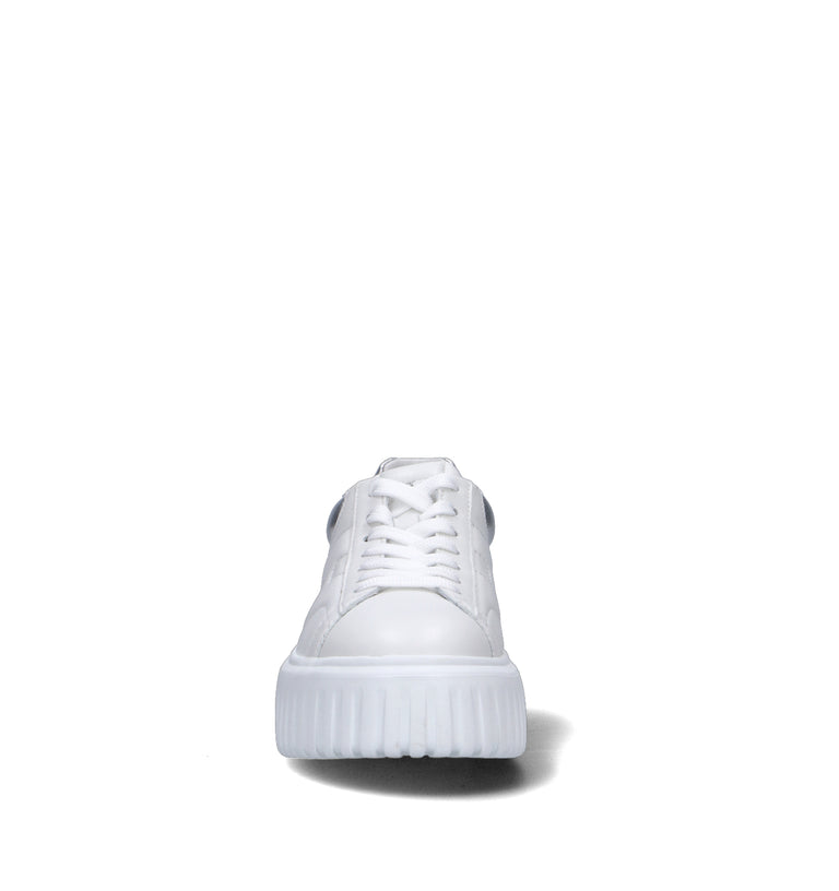 HOGAN H-STRIPES Sneaker donna bianca/argento in pelle
