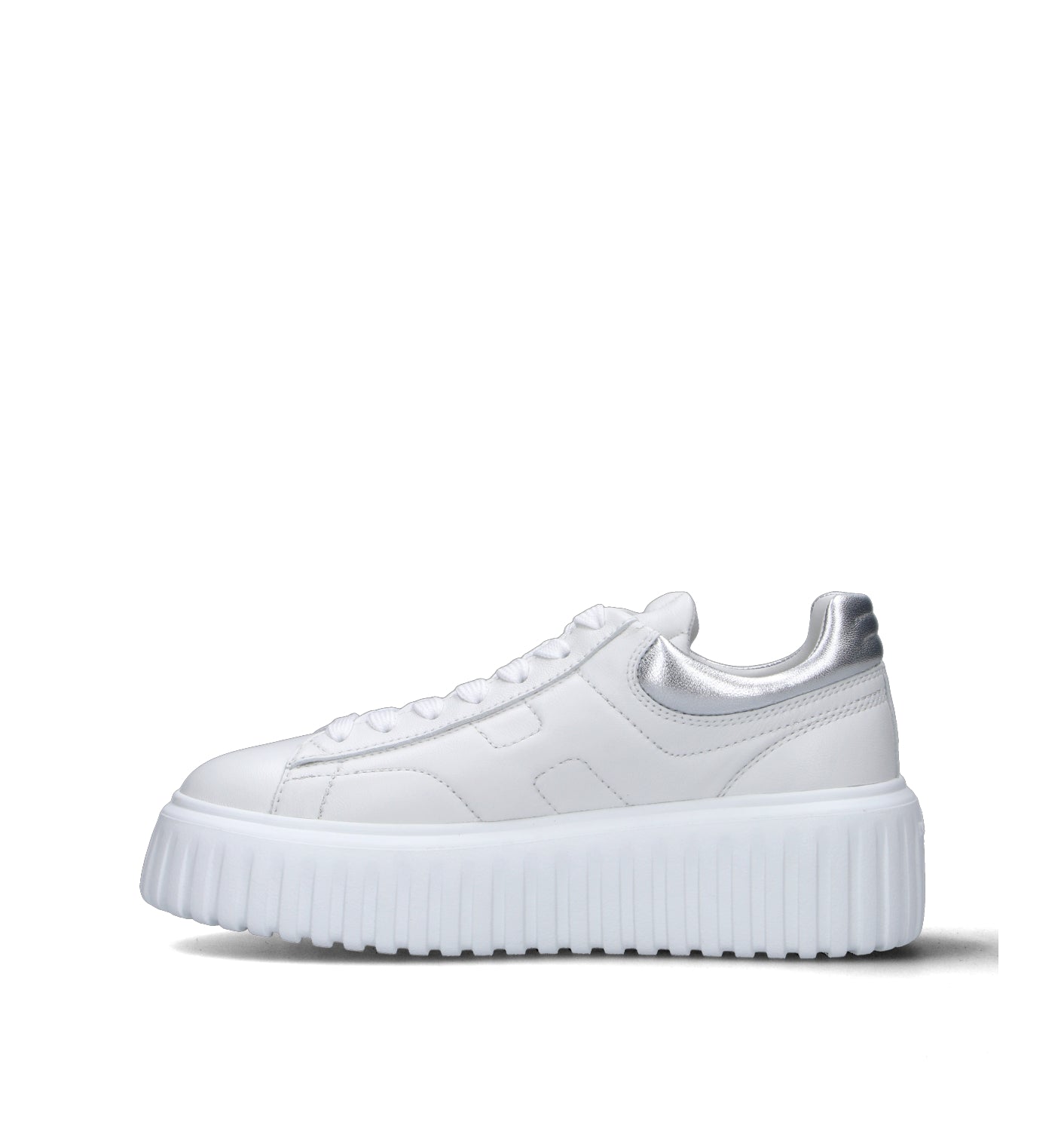 HOGAN H-STRIPES Sneaker donna bianca/argento in pelle