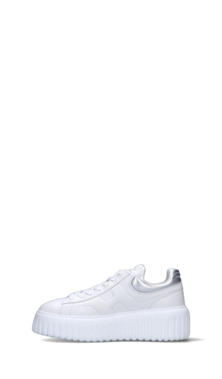 HOGAN H-STRIPES Sneaker donna bianca/argento in pelle