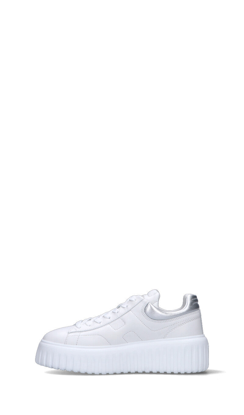 HOGAN H-STRIPES Sneaker donna bianca/argento in pelle