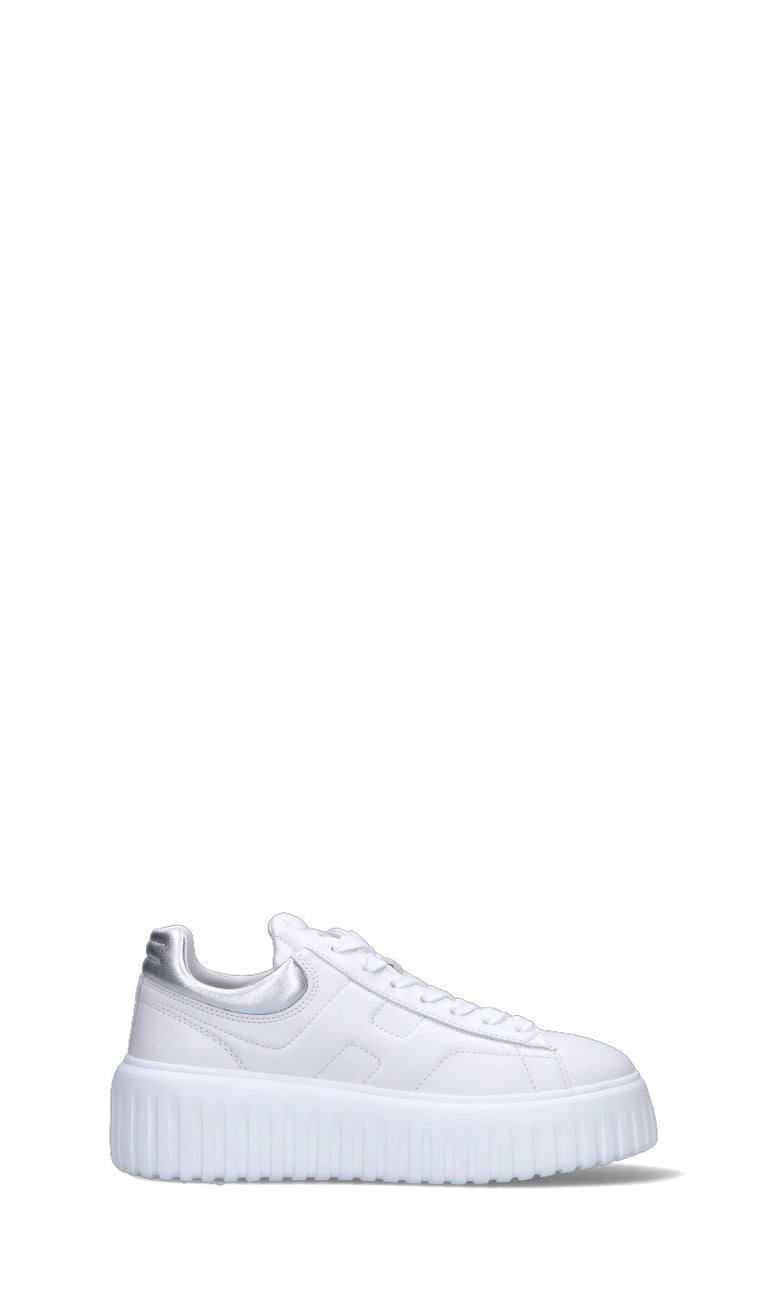HOGAN H-STRIPES Sneaker donna bianca/argento in pelle