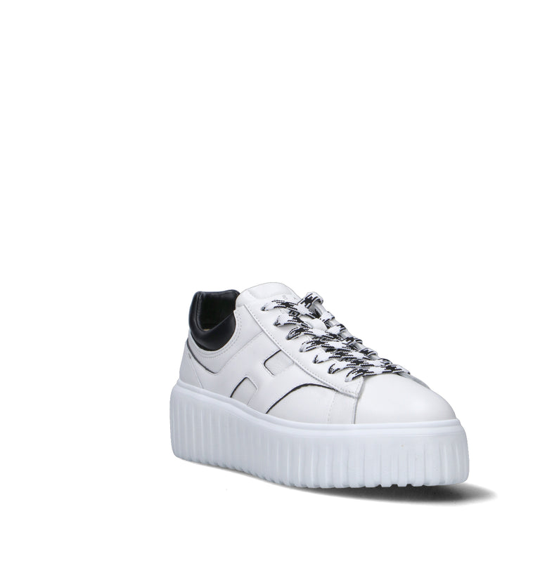 HOGAN H-STRIPES Sneaker donna bianca/nera in pelle