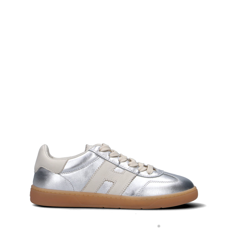 HOGAN COOL Sneaker donna argento in pelle