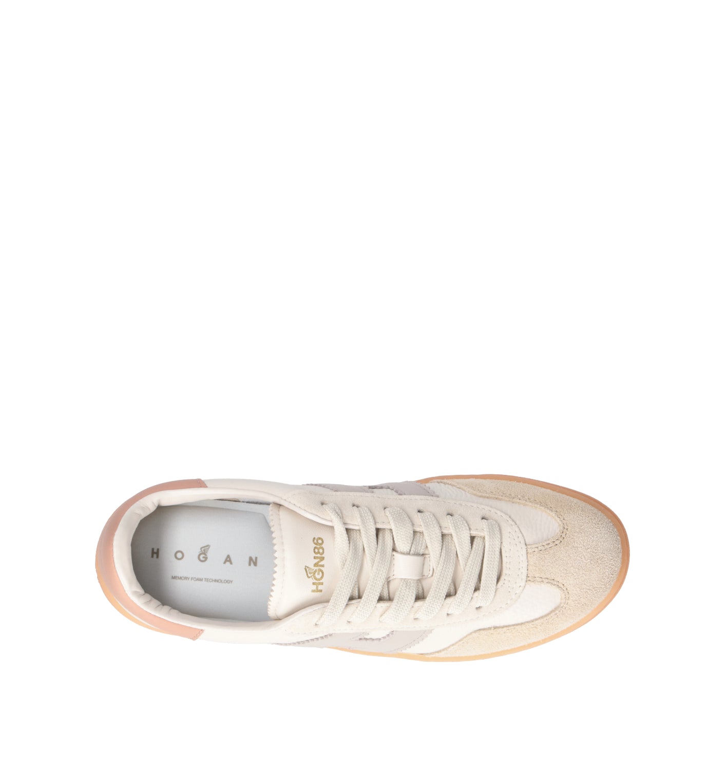 HOGAN Sneaker donna bianca/rosa in pelle