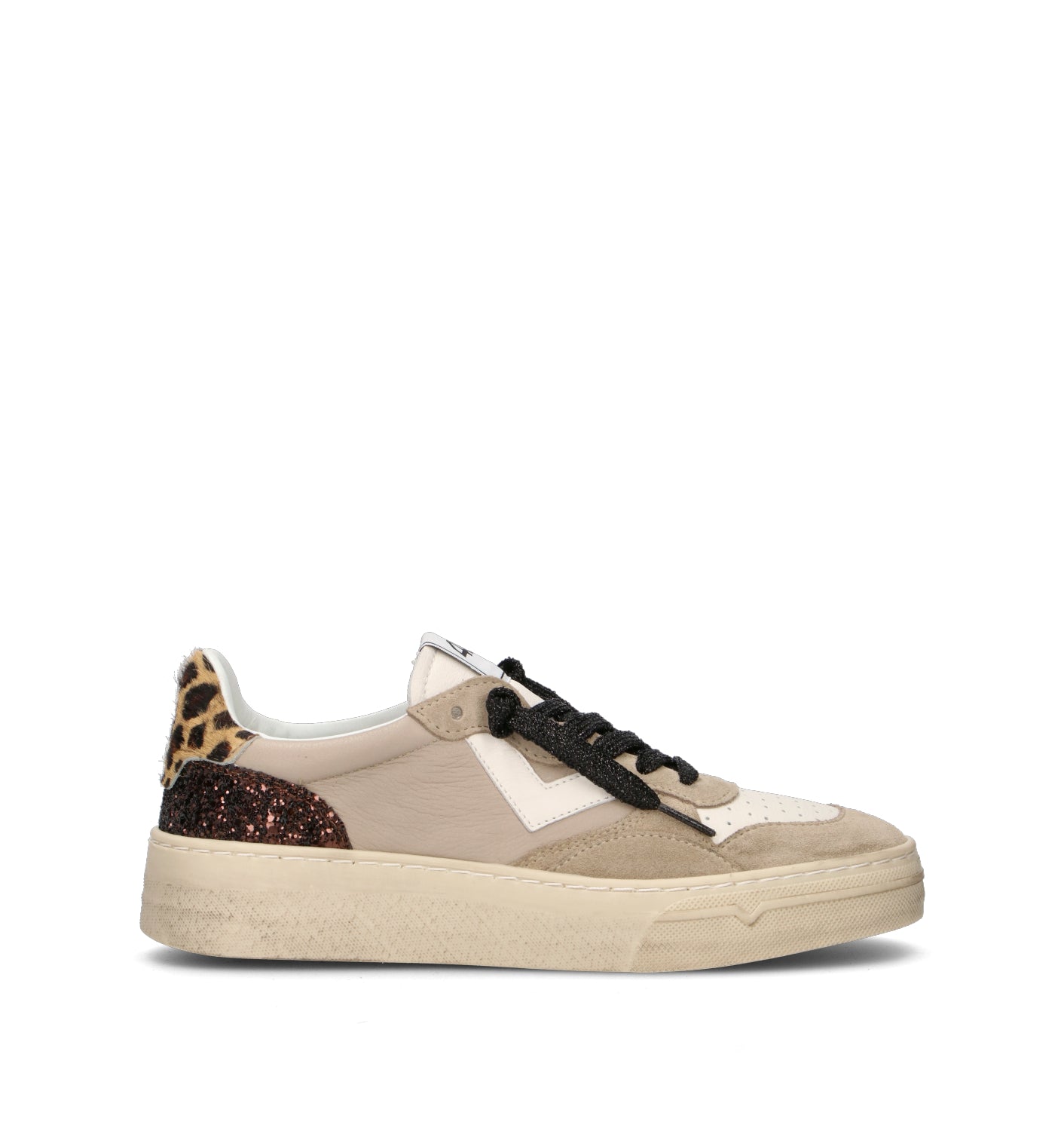 QUATTROBARRADODICI Sneaker donna beige in pelle