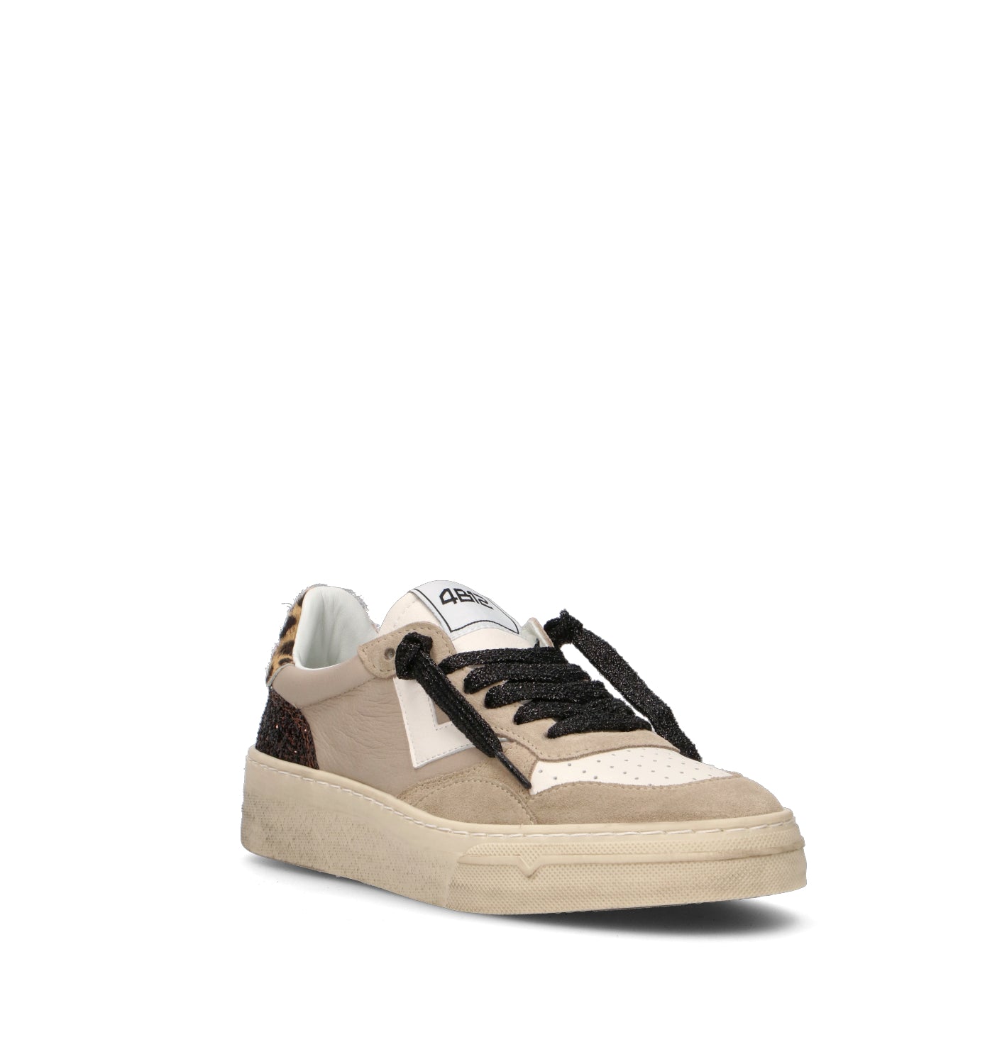 QUATTROBARRADODICI Sneaker donna beige in pelle