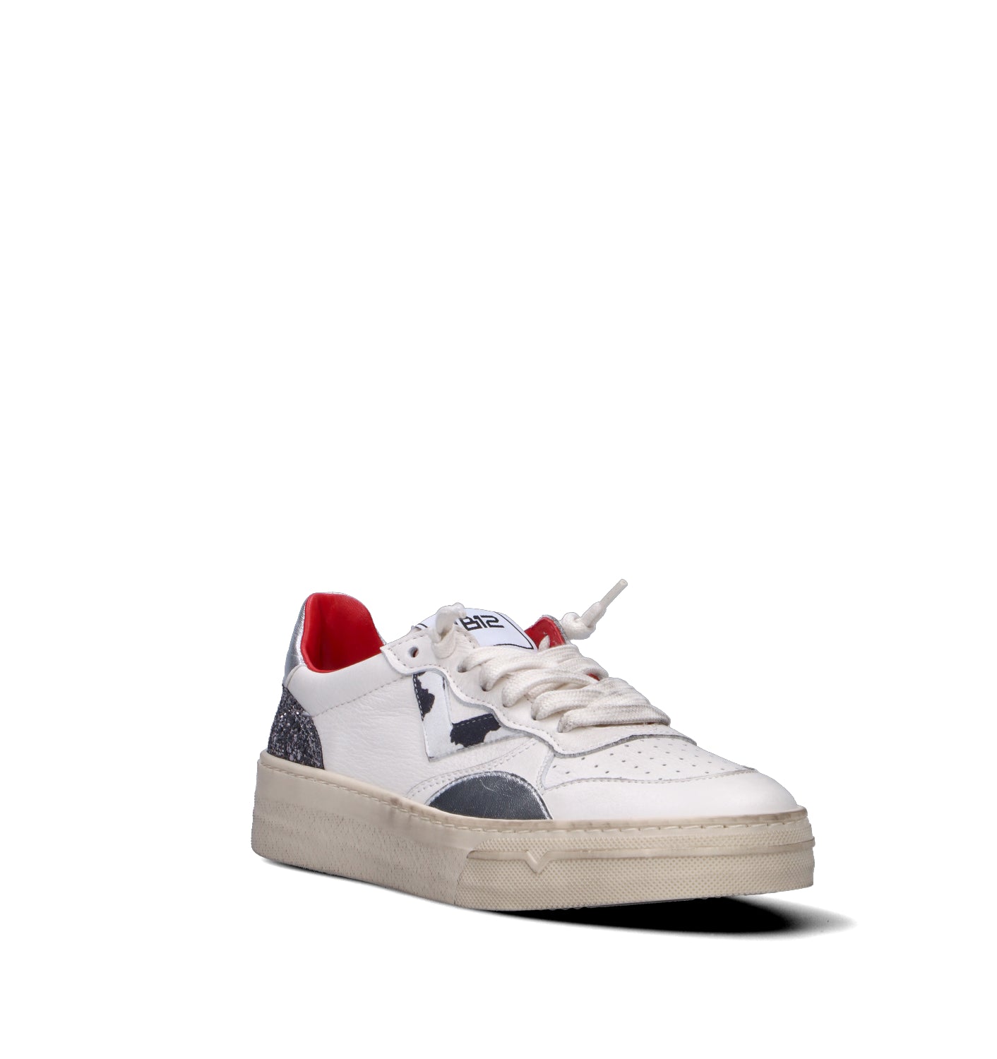QUATTROBARRADODICI Sneaker donna bianca in pelle