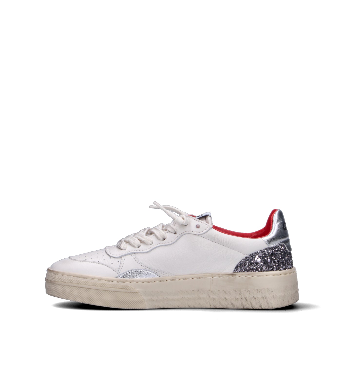 QUATTROBARRADODICI Sneaker donna bianca in pelle